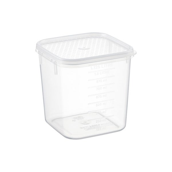 Tellfresh 4-5/8 x 4-5/8 x 4-7/8 1.2 Quart Square Food Storage - Each