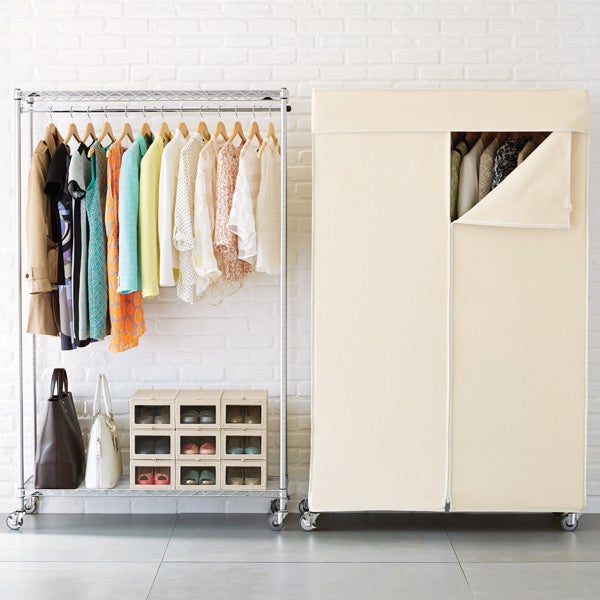 enclosed clothes rack