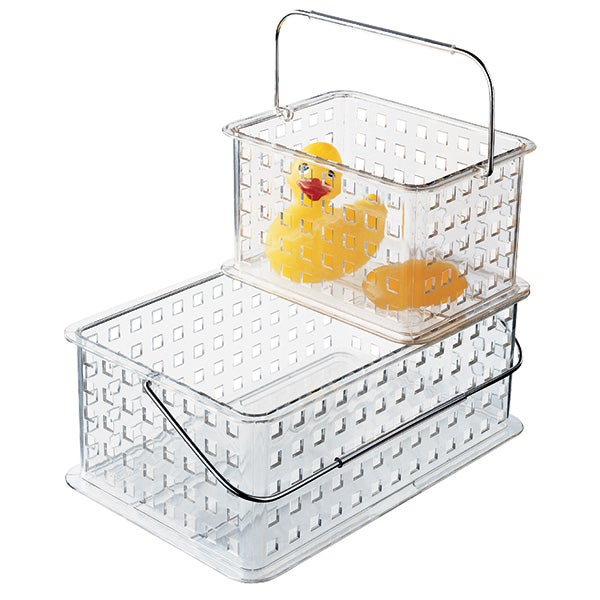 iDesign Clear Grid Totes The Container Store