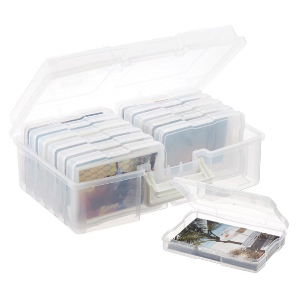 Photo Storage Box 5x7 Photo Case 6 Inner Photo Keeper Clear