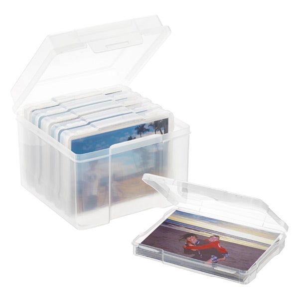 IRIS USA Small Desktop Clear File Box 