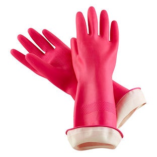 pink dish gloves