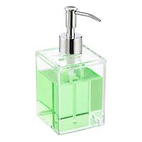 12 oz. Acrylic Square Soap Pump Dispenser Clear, 3 Sq. x 6-1/2 H | The Container Store