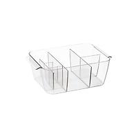 iDESIGN Linus Small Divided Makeup Bin Clear