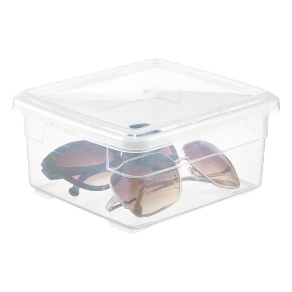 Plastic Clear Transparent With Lid Storage Box Collection Container Case 3Bx 