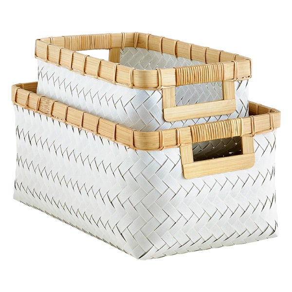 Hampton Woven Storage Bins With Handles The Container Store