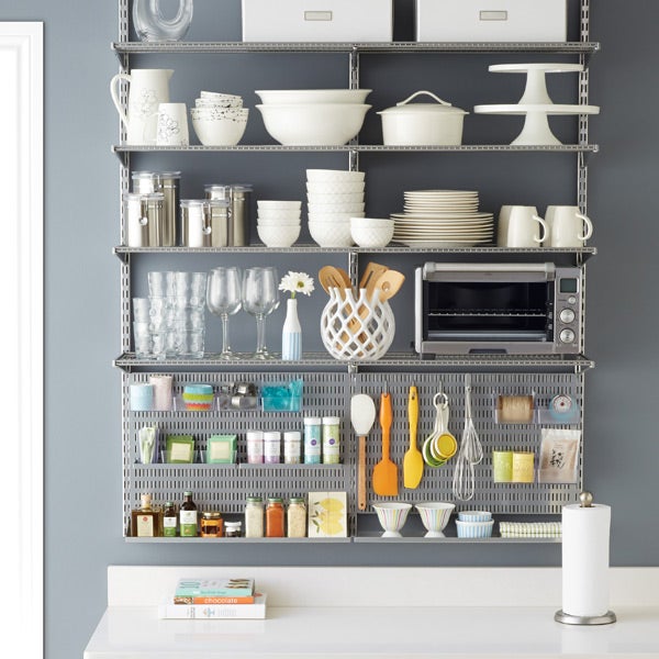 Platinum Elfa Utility Kitchen Shelving The Container Store