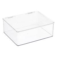 iDESIGN X- Large Hinged-Lid Stackable Box Clear