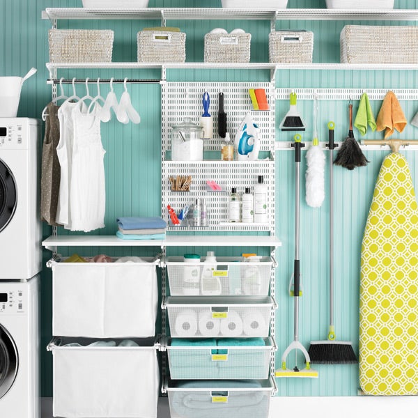 White Elfa Utility Deluxe Laundry Room The Container Laundry Room Storage
