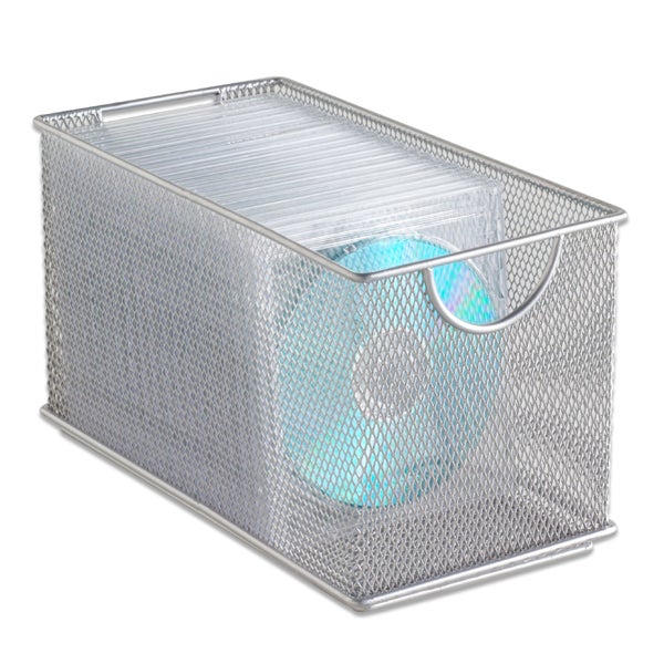 Set of 2 Details about   Black Mesh Metal CD Holder Box Organizer Open Storage Bin