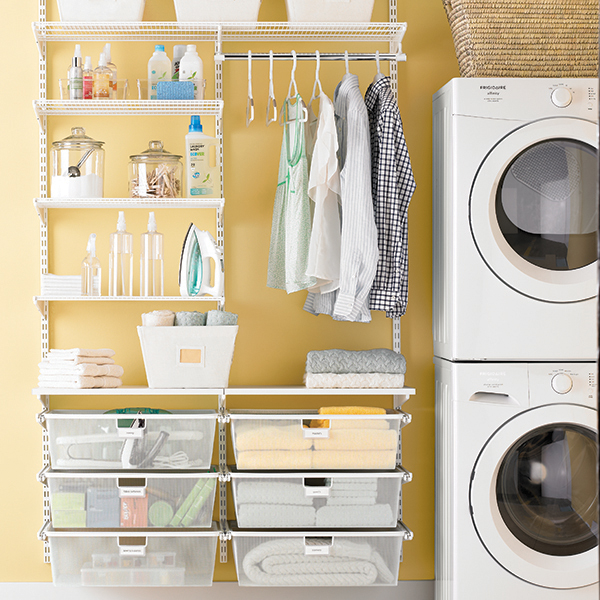 White Elfa Laundry Room | The Container Store