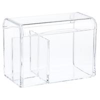 Tall 3-Section Acrylic Hinged-Lid Box Clear