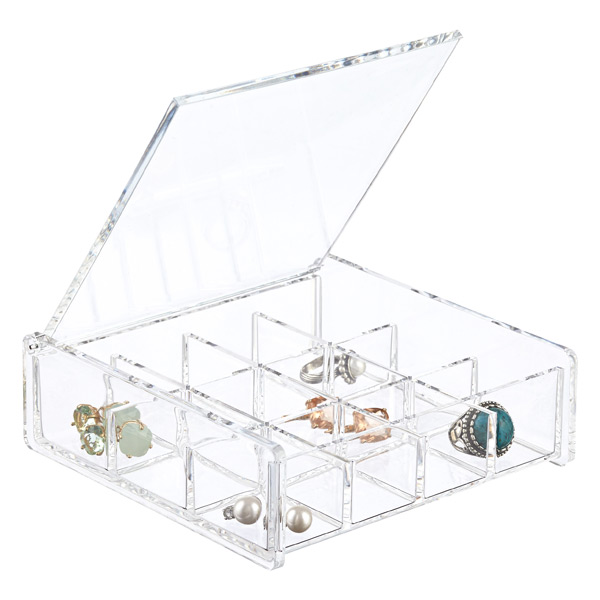 12 Pieces Clear Acrylic Plastic Square Cube Small Acrylic Box Acrylic  Storage Containers with Lid Stackable Cube Containers Acrylic Container  with Lid
