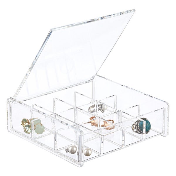 12Section Acrylic Square HingedLid Box The Container Store