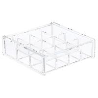 The Container Store 12-Section Luxe Acrylic Square Hinged-Lid Box Clear