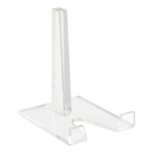 Clear Acrylic Plastic Small Plate Display Stand 4" High by 3 1/4" Wide 