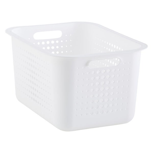 White storage online basket with lid
