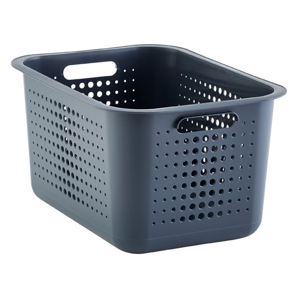 Small White Handled Storage Basket