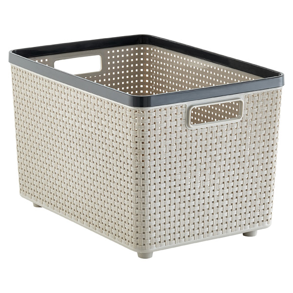 Grey Cottage Woven Storage Bins The, Storage Basket With Lid Large
