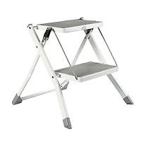 Polder Slim Folding Step Stool White