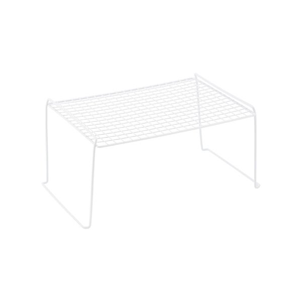 White Large Grid Stackable Shelf The Container Store