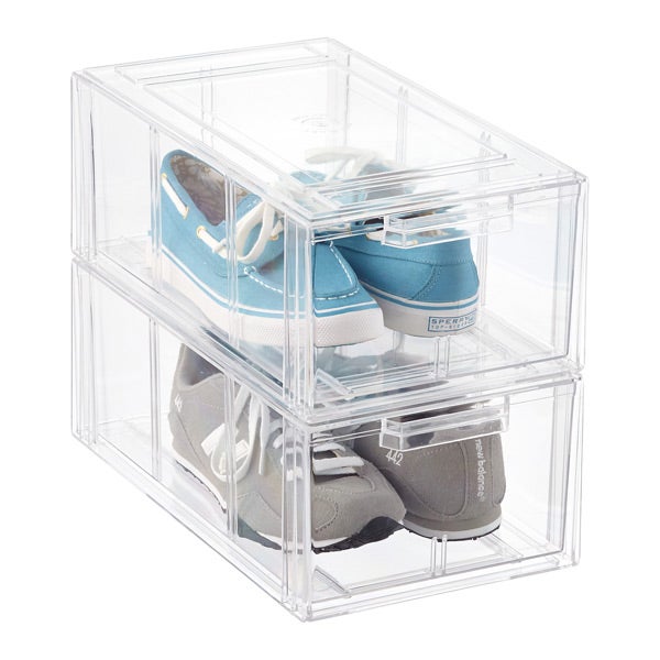 Clear Stackable Men S Athletic Shoe Drawer The Container Store