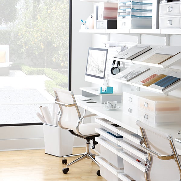 White Elfa Décor Office