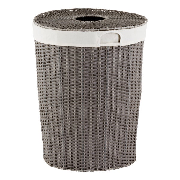 Grey Montauk Round Hamper The Container Store