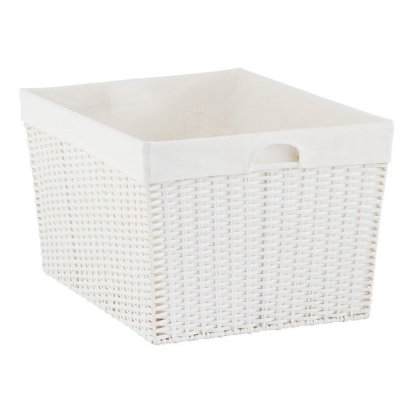 White Montauk Rectangular Basket The Container