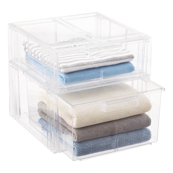 Clear Stackable Sweater Drawer The Container Store
