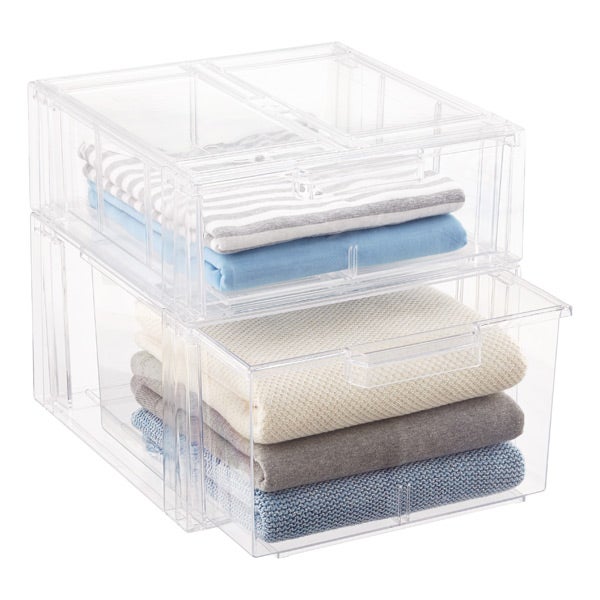 clear sweater bins