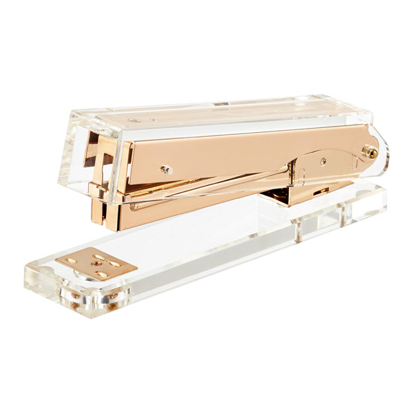 Outus Gold Stapler and Tape Dispenser Set Include Gold Acrylic Stapler with  1000 Pieces Staples Metal