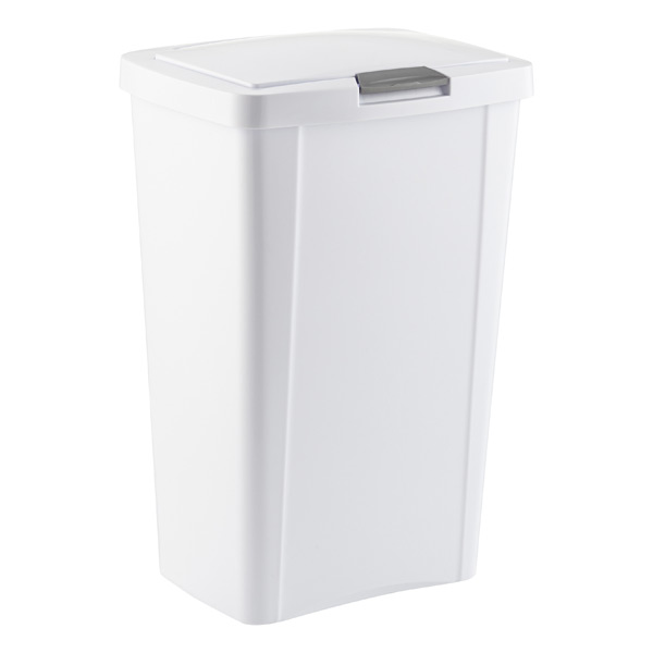 white trash can for bathroom