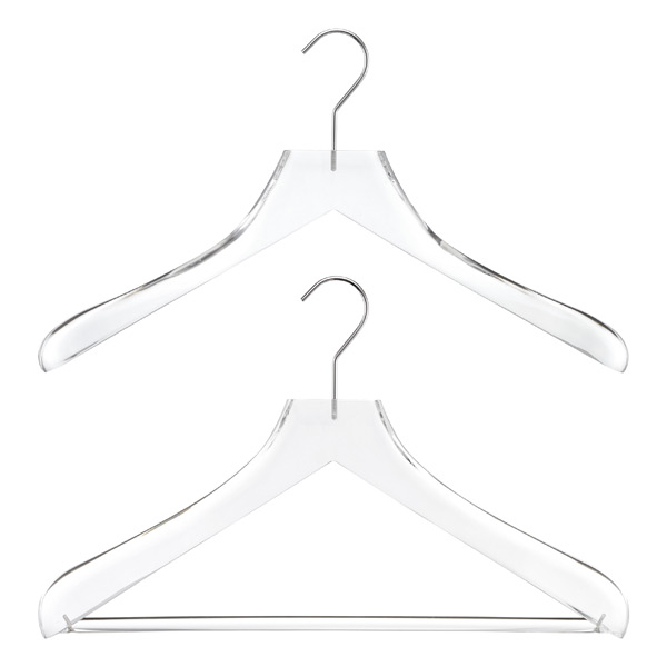 Clear Acrylic Hanger Stainless Steel Clothes Coat Drying Storage Organizer 3