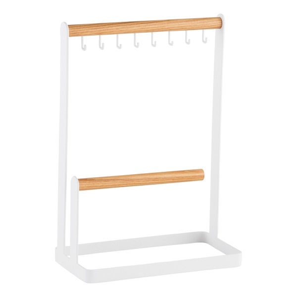 NCXTKJ Over The Door Organizer With 5 Hooks & 2 Baskets - White Space Saver For Bathroom, Bedroom, Kitchen