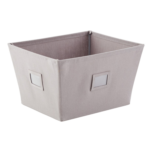 Open Canvas Storage Bins With Labels, Canvas Storage Boxes For Shelves