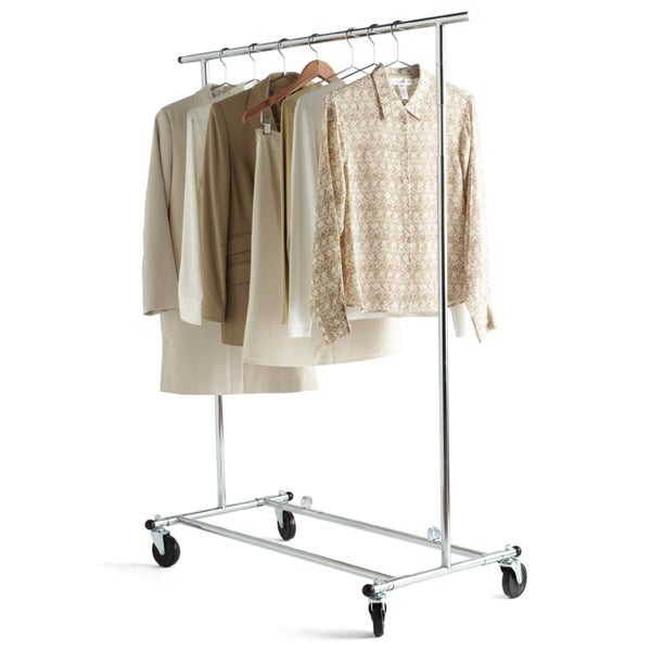 Chrome Metal Folding Commercial Clothes Rack The Container Chrome Metal Folding Commercial Clothes, Commercial Portable Coat Racks