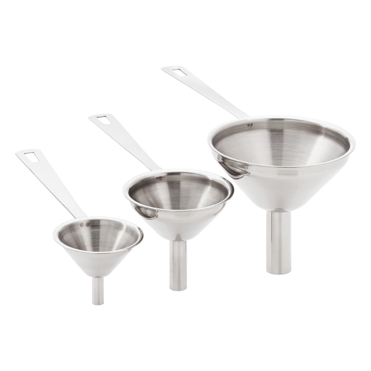 3 In 1 Portable Stainless Steel Mini Metal Funnel Set Accessories Kitchen G9L5 
