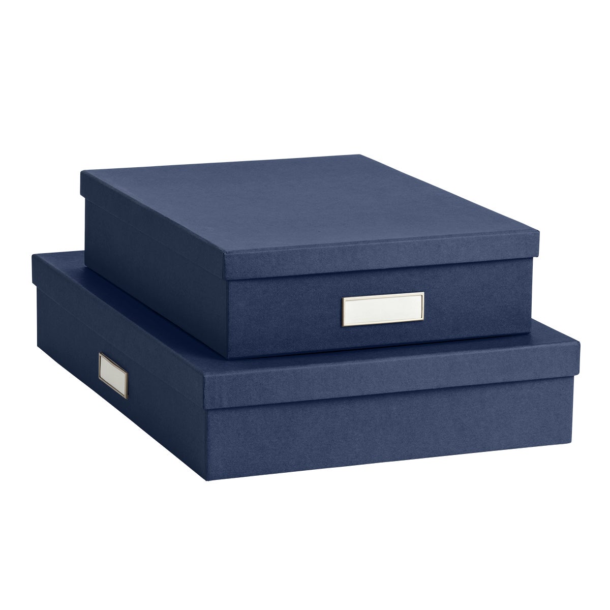Bigso Navy Stockholm Office Storage Boxes The Container Store bigso navy stockholm office storage boxes
