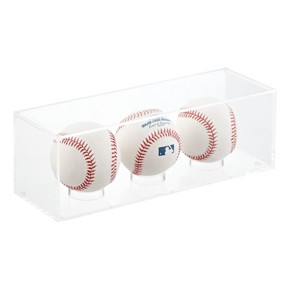 NEW DELUXE ACRYLIC TRIPLE BASEBALL DISPLAY CASE HOLDER 