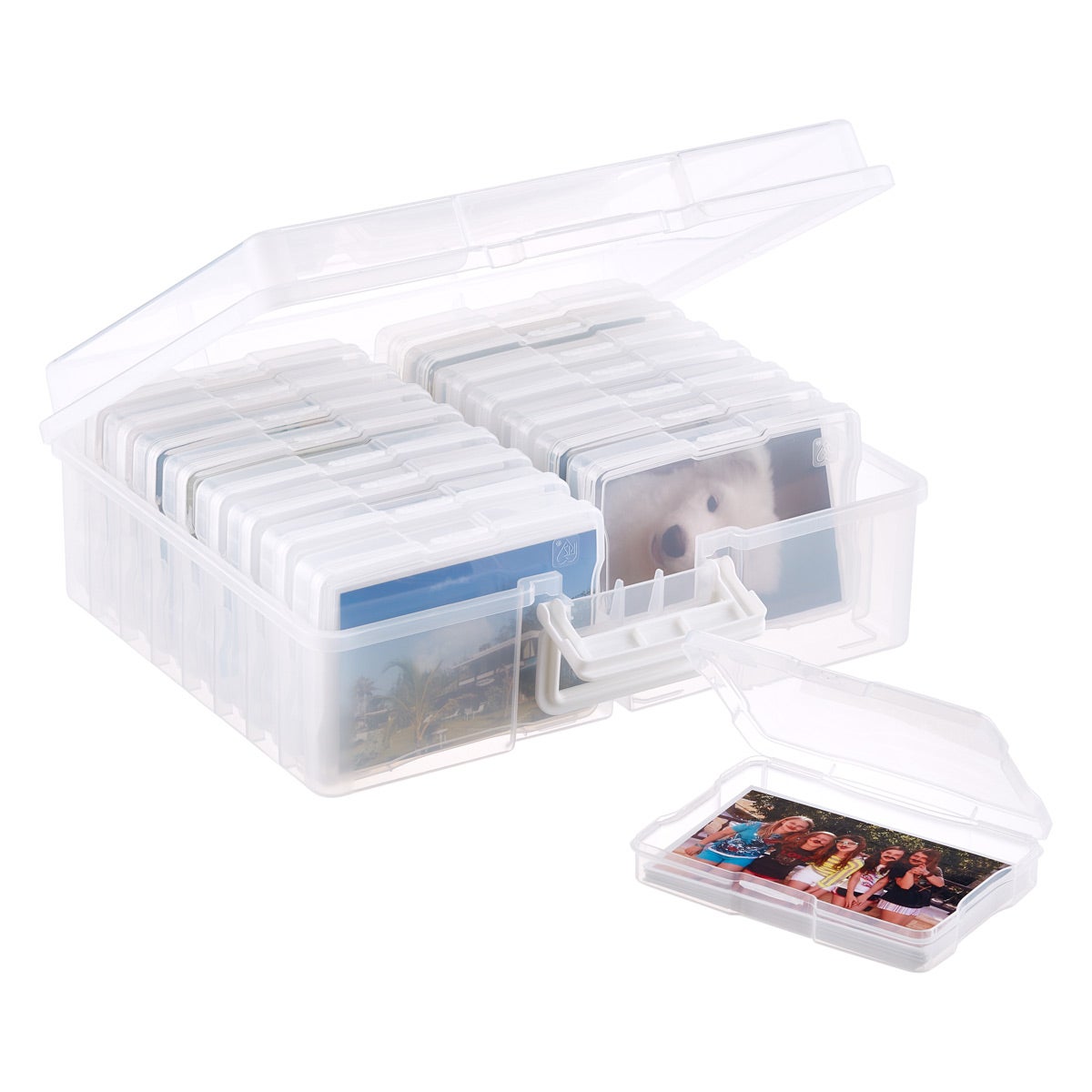 Lifewit Photo Storage Box 4 x 6 Photo Case, 18 Inner Photo Keeper, Clear  Photo Boxes Storage, Plastic Photo Organizer for Seed, Cards, Craft