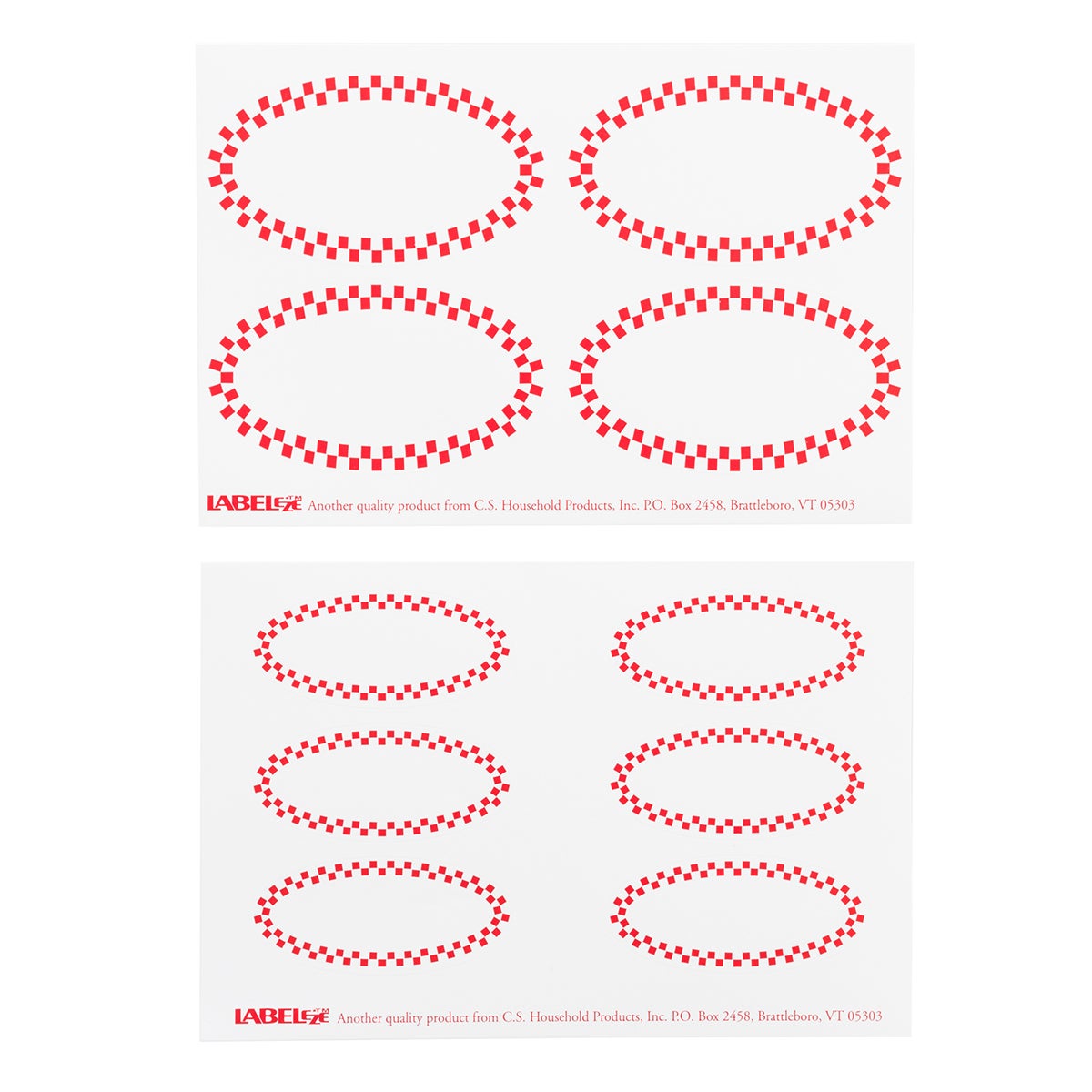 red check oval decorative labels the container store