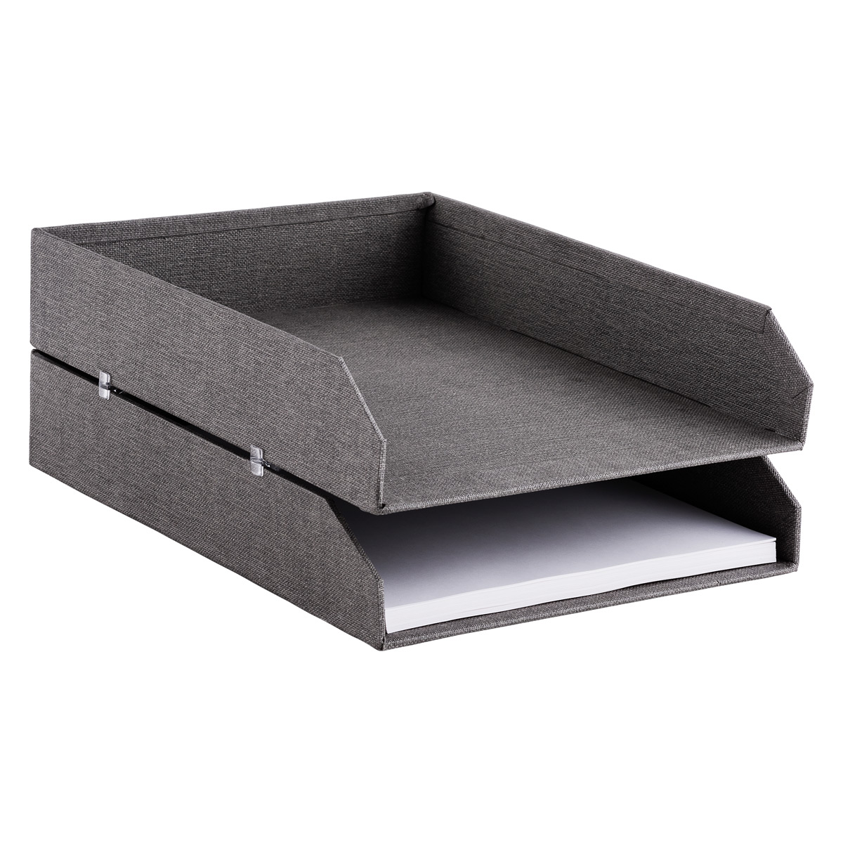 Exacompta Box of 6 Letter Trays A4 Glossy Translucent Grey