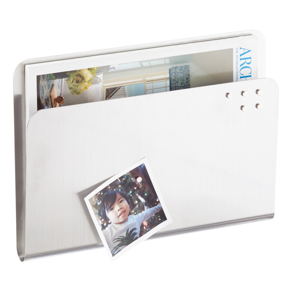 Three By Stainless Steel Magnetic Wall Pocket