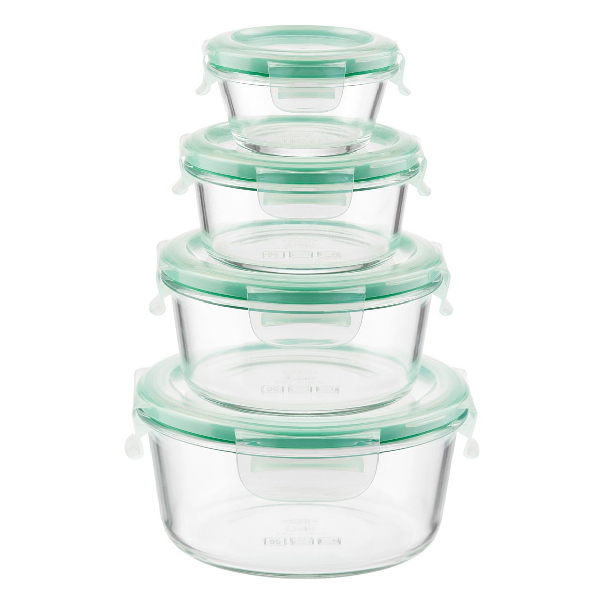 OXO Good Grips 8-Piece Smart Seal Round Glass Food Storage Set | The