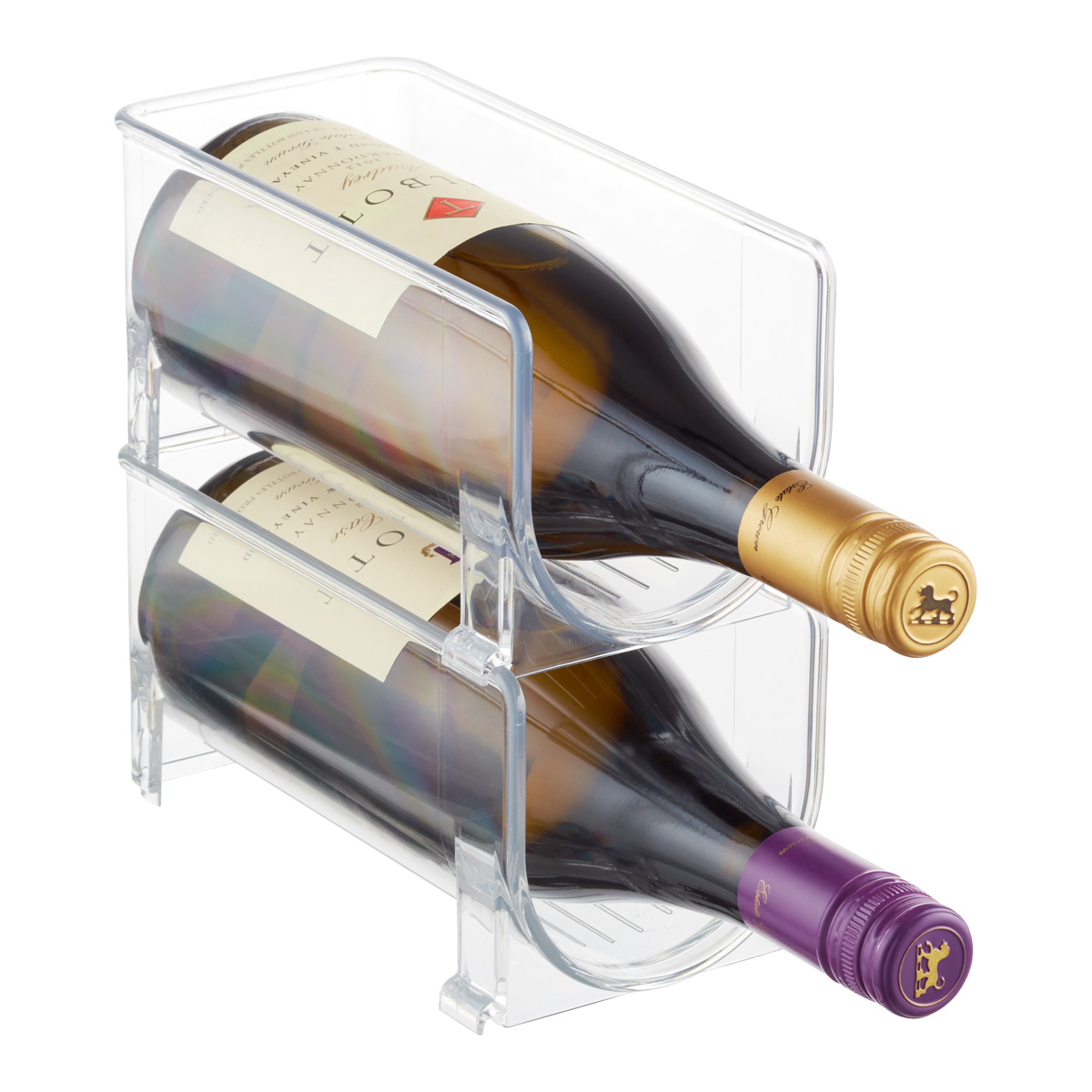1 or 2 Clear Fridge Wine Champagne Bottle Holder Storage Box Containers Plastic 
