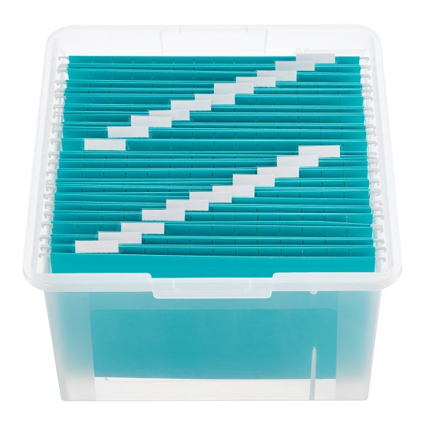 IRIS USA Small Desktop Clear File Box 