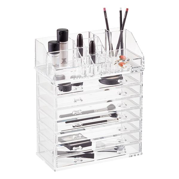 Clear Acrylic Cosmetic Cube Makeup Organizer With 7-drawers -   Makeup  storage organization, Acrylic organizer, Makeup organization