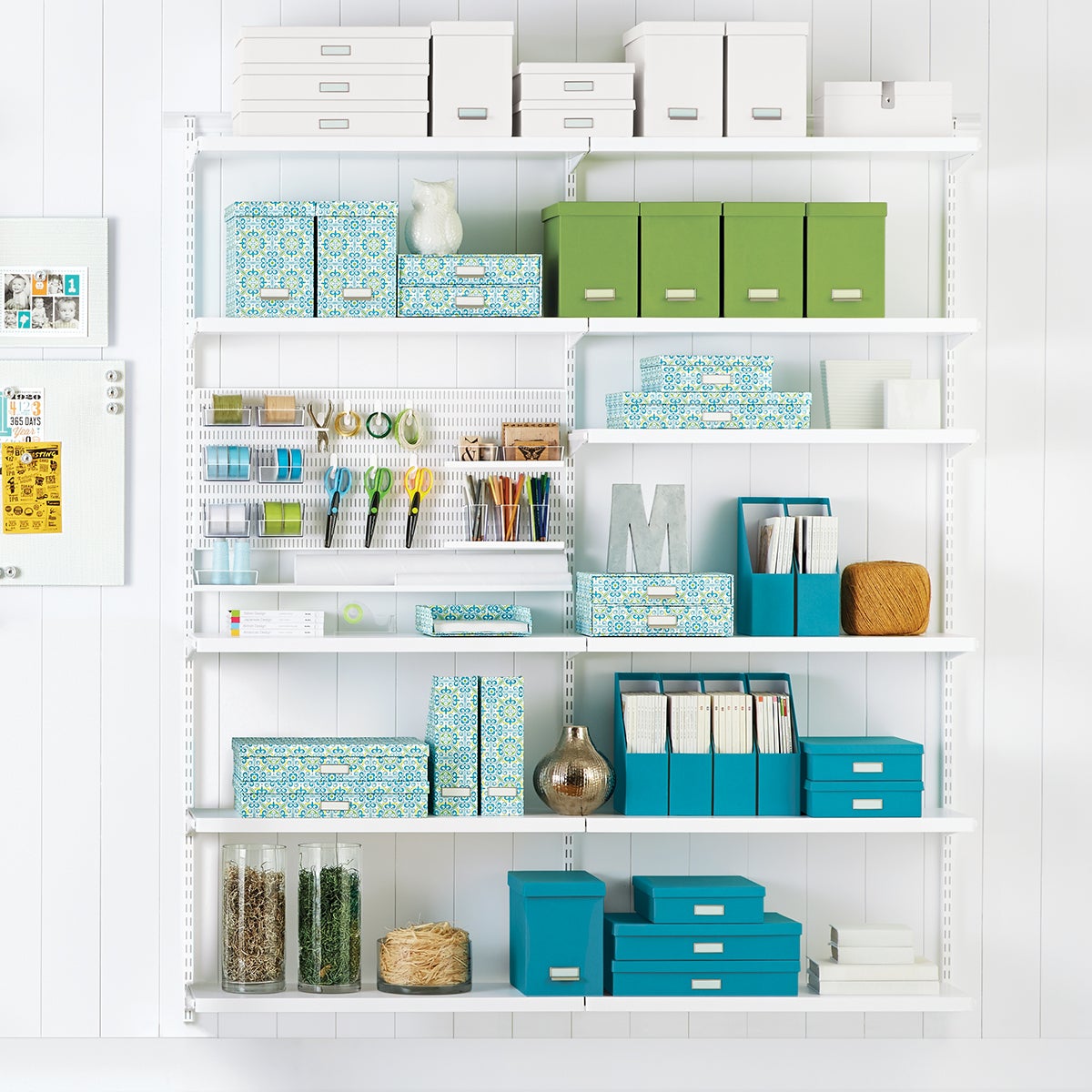 White Elfa Decor Craft Room Shelving The Container Store