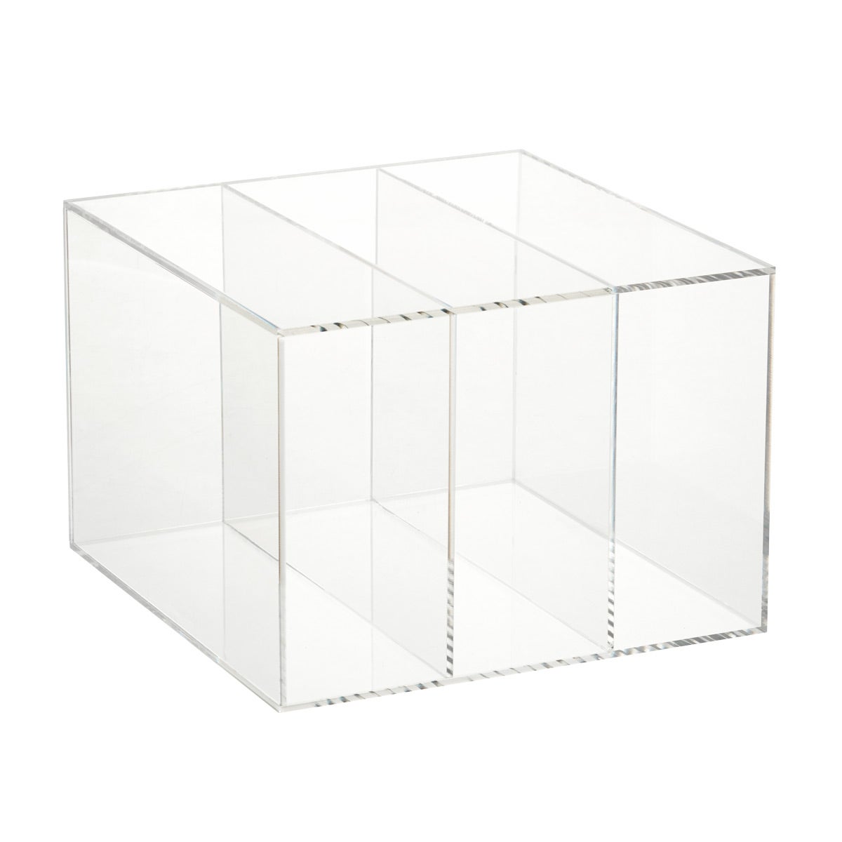 4-Section Acrylic Slanted Pen Organizer Clear, 1-3/4 x 3-3/8 x 6 H | The Container Store